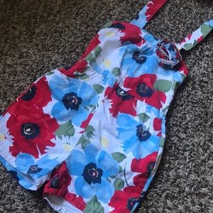 Floral shorts romper